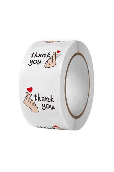 Choice 500pcs Royal Blue 500pcs/roll 1 Inch Red Heart Thank You Sticker，heart Stickers, Flower Stickers, En