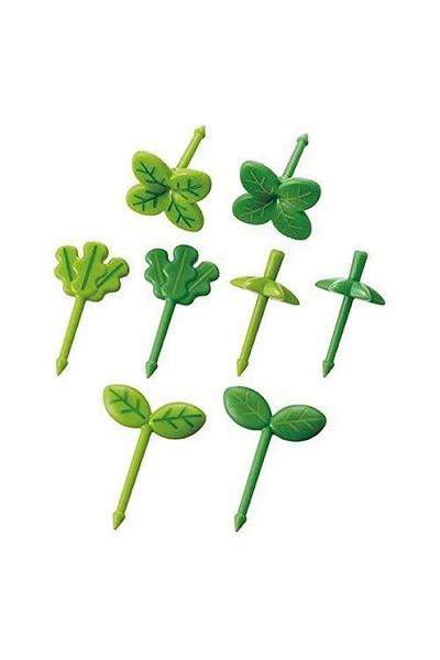 VKTECH 8pcs 40-8pcs Plastic Sticks Home Party Decor Forks Pick Food Toothpick Lunch Accessories Leaf Shapes