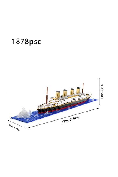 Choice 1878 Pcs Simulation Of Titanic High Difficulty Building Block Micro Particle Toy Puzzle Assembly Cru