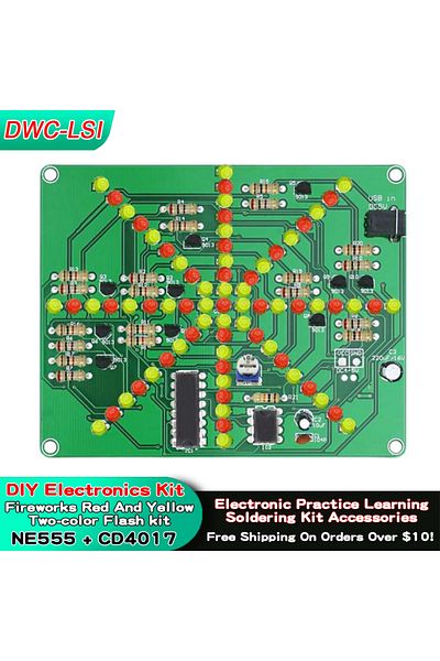 Choice Fireworks red yellow Double Color Flashing Lights DIY Kit Strobe NE555 + CD4017 Electronic Practi...