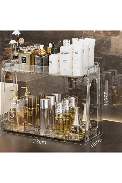 Choice White 1pc Versatile Cosmetic Organizer - Transparent, Multi-layer Storage For Makeup & Skincare, Pe