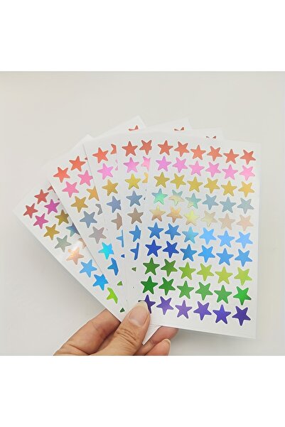 Choice1 5pcs colored star stickers - perfect for DIY crafts, planner decorations, and journal decorations.