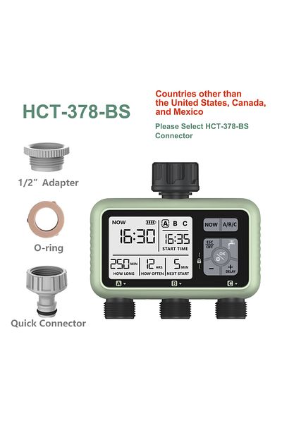 Choice Hct-378-bs Eshico Newest 2024 3-outlet Water Timer Independent Control Program Digital Garden Sprink