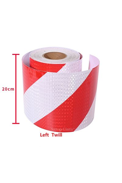 Choice White-red Ll-20cm 15cm/20cm*1m Reflective Adhesive Tapes Strong Reflection White-red Hazard Warning