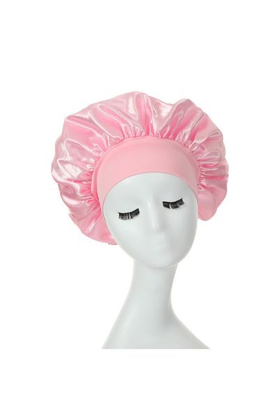 Choice Satin Bonnets Night Sleeping Cap Large Elastic Wide Soft Band Colorful Silk Hat for Curly Hair Ca...
