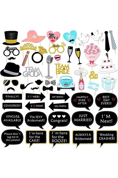 Choice مجموعة مكونة من 52 قطعة من الدعائم التصويرية لحفلات الزفاف المصنوعة من...