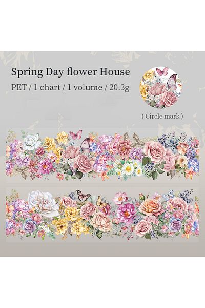 Choice S21859-6 200cm/roll Pet Tape Flowers Four Seasons Series Plant Landscaping Handbook Diy Material Loo