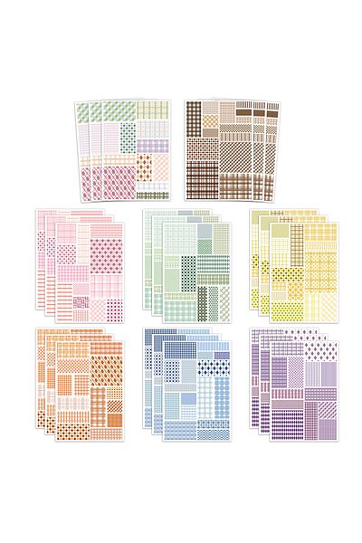 Choice 8pcs 8pcs Grid Material Paper Convenience Sticker Diy Feel Free Sticker Account Material Notebook Ph