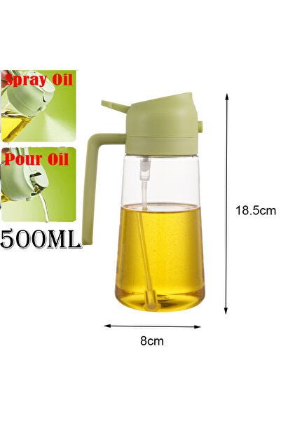 Choice بخاخ زيت أخضر 500 مل بخاخ زيت وعاء زجاجي بخاخ زيوت المطبخ ثنائية الاست...