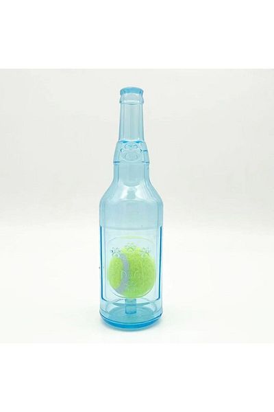 Choice S Blue Pet Dog Noise Chewing Toy Beer bottle with tennis ball Dog Toy Squeak Pet Toy Dogs Fun toys p