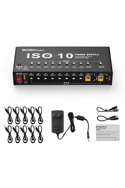 Choice Eu Mosky Iso-10 Guitar Effect Pedal Power Supply 10 Isolated Dc Outputs/ 5v Usb Output For 9v 12v 18