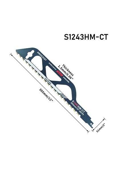SHENSEN شفرة المنشار الترددي المصنوعة من سبيكة متعددة الاستخدامات S1243hm-ct لقطع الطوب الفقاعي والطوب المجوف والطوب الأحمر أ