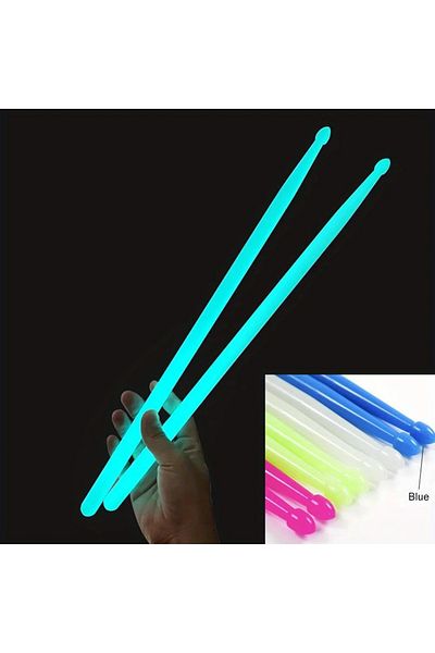 Choice Blue 1-pair 5a Luminous Drumsticks Classic Waterdrop Tip Nylon Neon Colored Glowing Drum Sticks-idea
