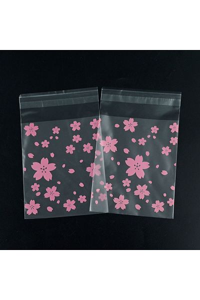 Choice 10x10cm Sakura 100pcs Plastic Transparent Gift Bag Dot Candy Cookie Packaging Bag With Diy Self Adhe