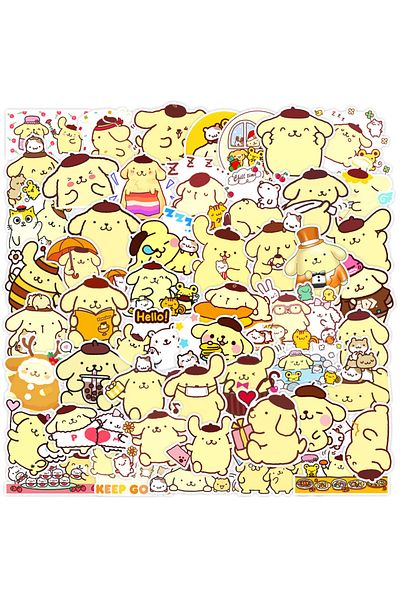 Choice 50pcs 50pcs Cute Pompompurin Stickers Anime Cartoon Diy Kids Toys Phone Laptop Guitar Stationery San