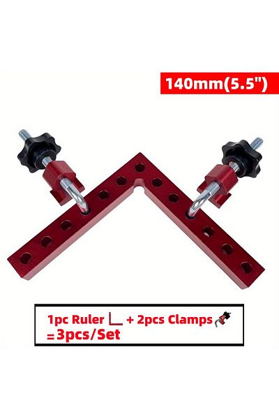 Wnew 140mm(5.5IN) 3pcs 3/6pcs 90 Degree Positioning Squares Right Angle Clamps - Aluminum Alloy Carpenter