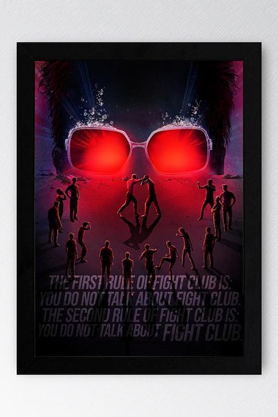 Saturn Pictură înrămată cu regulile clubului de luptă - Pictură poster film cu regulile clubului de luptă