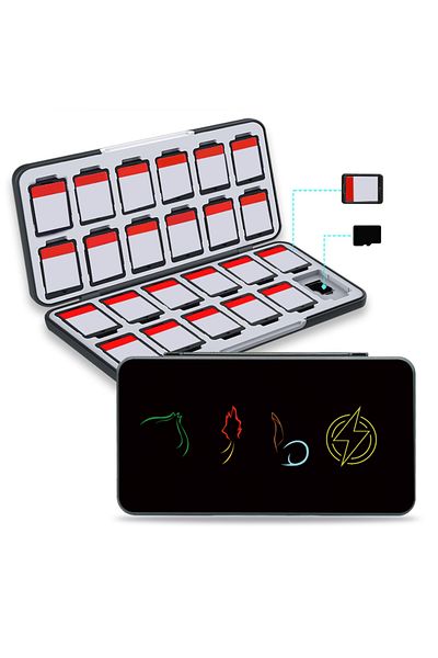 Choice 012 Fairy Tail Game Card Holder Storage Box, 24 Game Slots, And 24 Micro Sd Card Slots, Suitable For