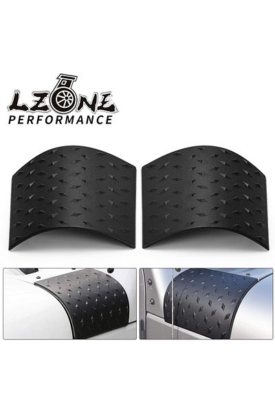 PQY 1Pair Black ABS Car Cowl Body Armor Outer Engine Hood Cowling Cover for Jeep Wrangler JK Rubicon ...