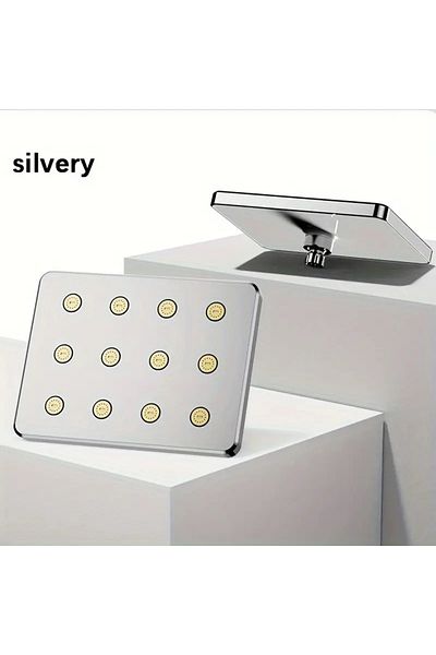 Choice Other Chrome 1pc Bathroom High Pressure Shower Head, Silvery Plating/black Square Shower Head, Daily