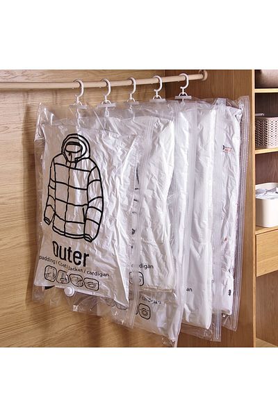 Choice S Hang Transparent Vacuum Bag Storage For Clothes Down Jacket Overcoat Compression Home Organizer W.