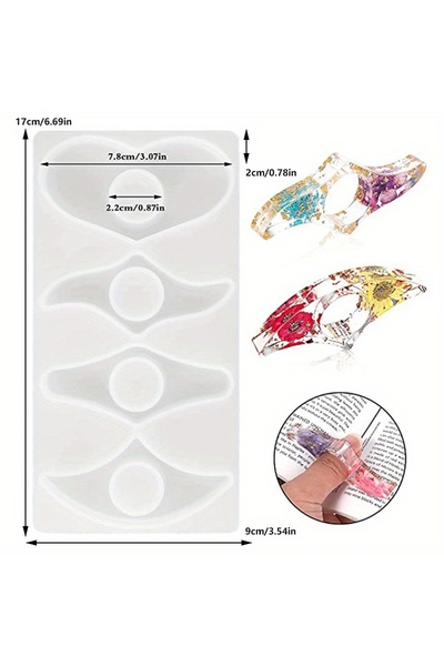 Choice 1 قطعة 6 علامات مرجعية 1 قطعة حامل صفحات الكتاب قالب راتنج إيبوكسي، حا...