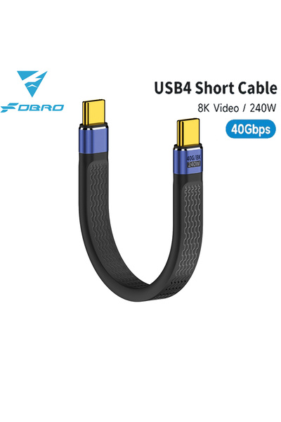 Choice كابل بيانات USB 4.0 أسود 40 جيجابت في الثانية 8K 60 هرتز كابل قصير من ...