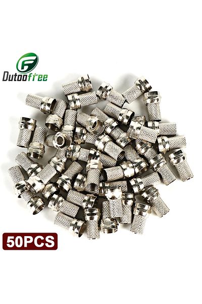 Choice 50 قطعة/مجموعة من موصلات كابلات إشارة RF/AV المحورية عالية الجودة من النوع F RG6