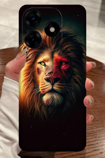 realme C61 Uyumlu Futbol Takımı - Aslan Desenli Kamera Korumalı HD Baskılı Si...