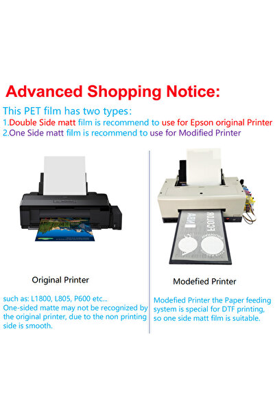 choice2 Single Side Matt 30cm*100m Roll DTF film PET Transfer Film 75 Micron For Direct Transfer Film Printi