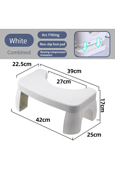 Choice كرسي مرحاض قابل للطي أبيض اللون، قطعة واحدة، مانع للانزلاق، مسند قدم، ...