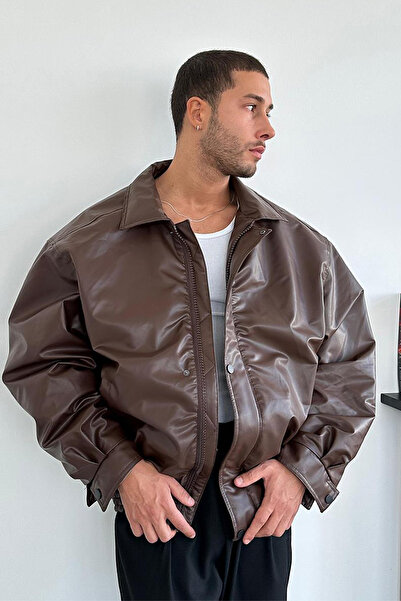 Moderk سترة جلدية كبيرة الحجم للرجال