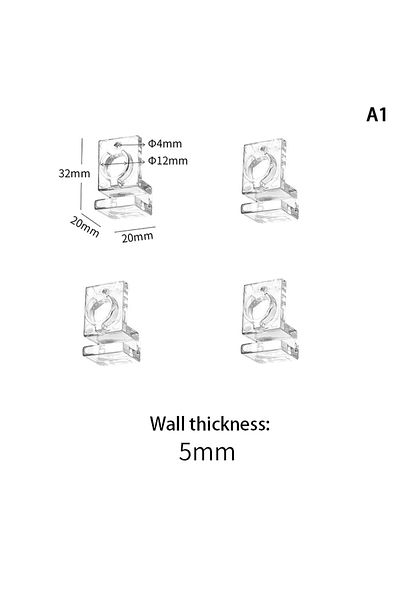 WHPHous 5mm 4pcs Fish Tank Acrylic Clips For 5.5mm~15mm Wall Thickness Aquarium Lid Cover Support Holder Bra