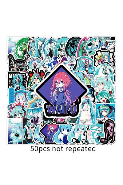 Choice 50pcs 50pcs Cute Virtual Singer Hatsune Miku Cartoon Graffiti Stickers Suitcase Laptop Scooter Stick