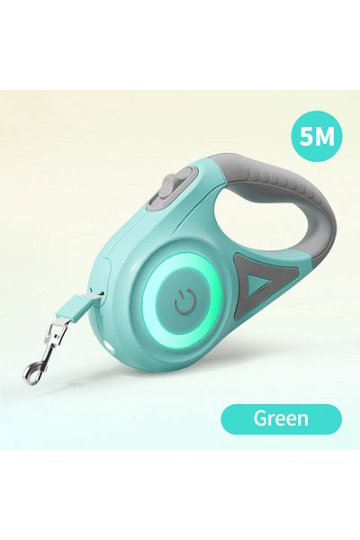 Choice 5m Green Rojeco 5m Retractable Dog Leash Automatic Led Light Luminous Roulette Leash Rope For Dogs A