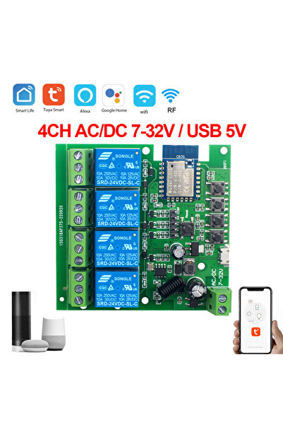 Choice1 Tuya Smart Wifi Switch Module 5V 12V 32V 220V RF 433 Radio Remote Control 1/2/4 Channels Relay fo...