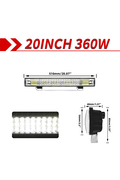 Choice شريط إضاءة LED CO LIGHT 40 بوصة 780 واط 3 صفوف من مصابيح LED للقيادة و...