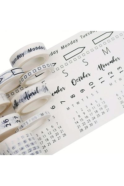 Choice Calendar 9 Rolls Calendar Washi Tape Set Date Day Week Month Number Calendar Washi Masking Tape Deco