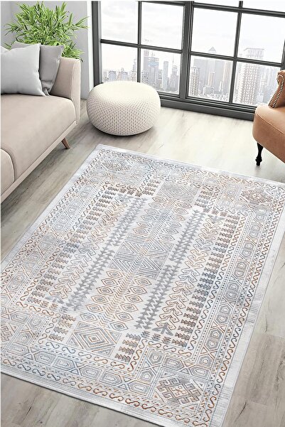 PUKA Motto Beyaz Mavi Halı Yumuşak Oturma Odası Salon Çocuk Odası Mutfak Halı...