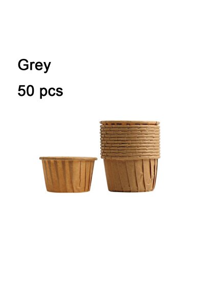 Choice 50 قطعة من الكعك الرمادي، أغلفة ورقية للكب كيك، أكواب الخبز، علب الكعك...