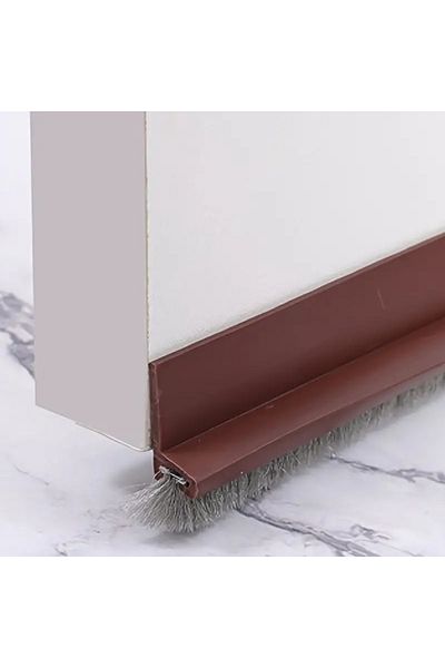 Choice 25mm Brown Door Seal Draft Stopper With Brush Reduce Noise, Rubber Door Sweep Breeze Blockerinsect P