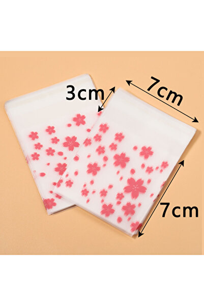 Choice 100 كيس تغليف بلاستيكي ذاتي اللصق مزين بالزهور، مقاس 7×7 سم، مناسب للم...