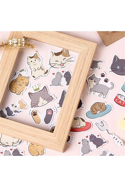 Choice White 45pcs/box Playful Cats Cute Decorative Stickers Diy Scrapbooking Stick Label Diary Journal Sti