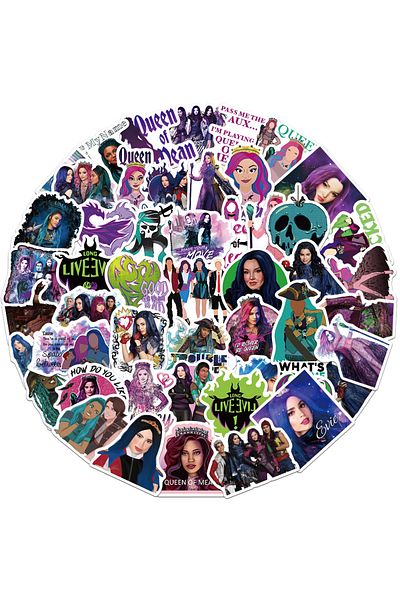 Choice 50pcs 10/30/50pcs Disney Descendants Cartoon Stickers For Skateboard Laptop Fridge Stationery Decora