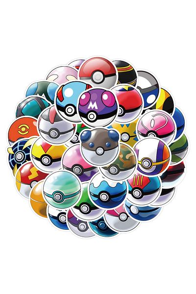Choice 50pcs 50pcs Anime Pokemon Elf Ball Stickers Cartoon Decals Diy Kid Toys Luggage Car Bike Skateboard