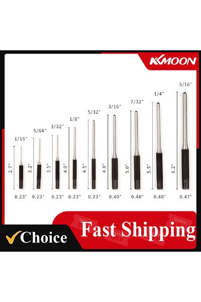 Choice 9 Pieces Roll Pin Punch Set Steel Punches Hand Pin Removing Tool With Carrying Case For Jewelers ...