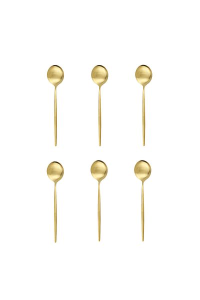 Choice 6pcs Gold 6pcs Matte Stainless Steel Teaspoon For Dessert Ice Cream Stirring Coffee Small Spoons Kit
