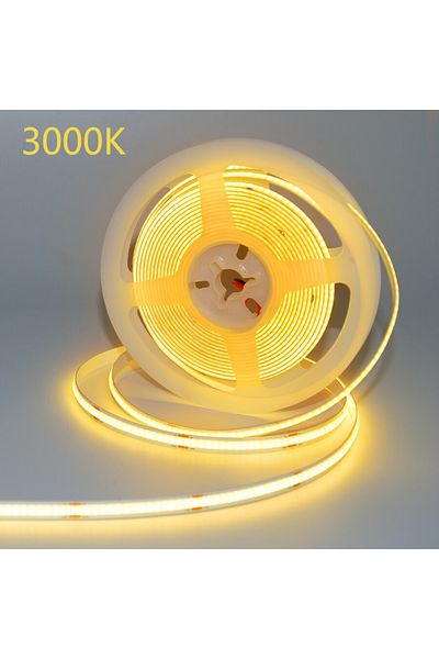MeeToo 5m Dc 12v Warm White 3000k Cob Led Strip Light High Density Flexible Tape Ribbon Led Lights For Room