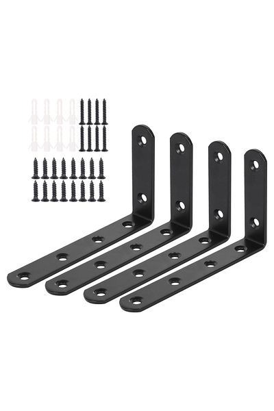 Choice Black Stainless Steel Duty "l" Decorative Corner Brace Angle Bracket Shelf Bracket Support Furniture