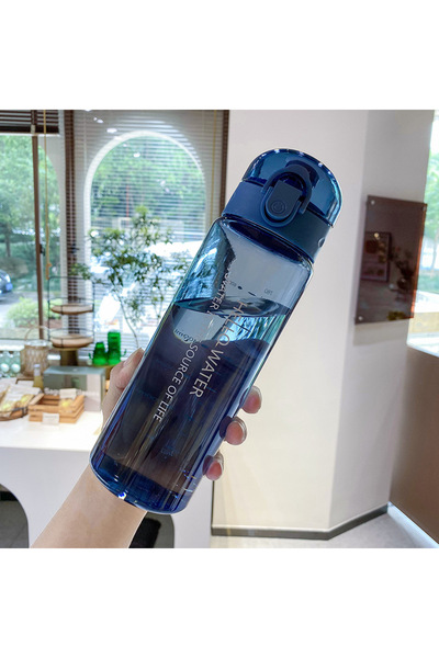 Choice زجاجة مياه شفافة زرقاء سعة 780 مل، محمولة للرياضة والسفر، مقاومة للتسر...